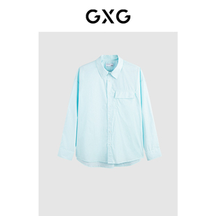 2024年春季 GXG男装 衬衫 长袖 品GFX10301301 浅蓝时尚