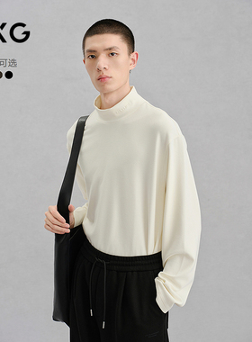 GXG男装 弹力保暖半高领通勤长袖T恤 24冬品G24X344019