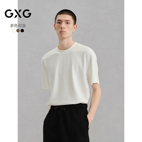 GXG男装 多色立体字母印花短袖T恤24冬季品G24X444146