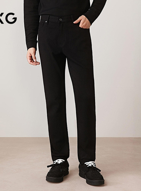 GXG男装 复古经典黑色修身耐磨四面弹力直筒牛仔裤  2025秋季新品