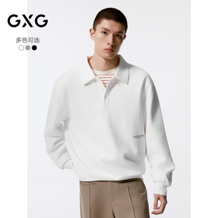 品G24X313010 翻领卫衣男24年秋季 GXG男装 多色基础设计宽松时尚