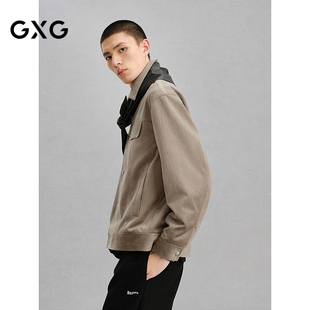 GXG男装 仿麂皮夹克外套男24年冬品G24X214095 休闲工装