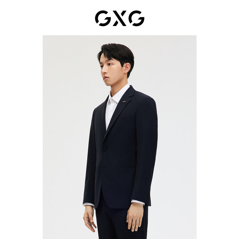 GXG男装黑色含羊毛商务西装外套 23年春季品GE1130207L