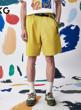 [商场同款]GXG男装 吸湿排汗休闲短裤五分裤装25夏新品G25X222018