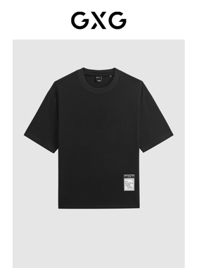 GXG男装 黑色晕染印花短袖T恤 2024年夏季品G24X442082