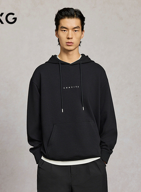 GXG男装 商场同款卫衣连帽肌理长袖上衣 25年春G25X311015