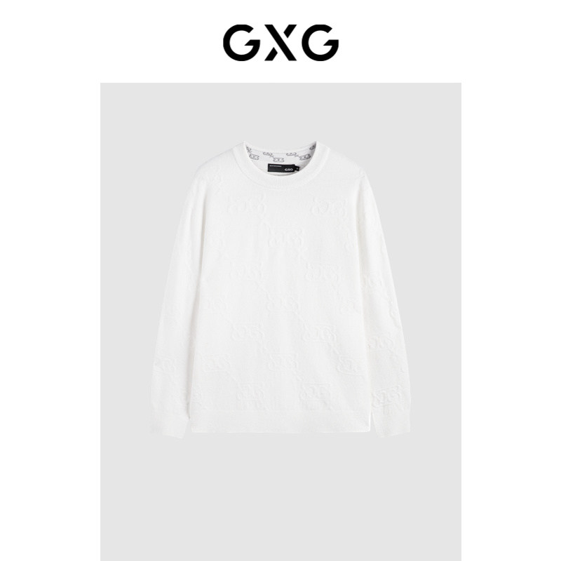 GXG男装 多色满身提花圆领线衫 23年冬季品GEX12028084图片