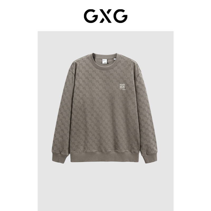 GXG男装 商场同款满身印花圆领卫衣 2023年冬季新品GEX13126574