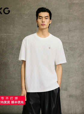 GXG男装 商场同款T恤简约圆领短袖针织 25年春G25X441030