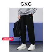 24年春季 GXG男装 年系列黑色束脚长裤 品GFX10200411