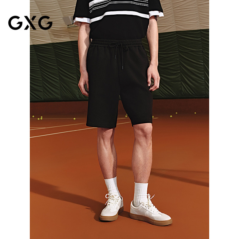 GXG男装 直筒针织短裤通勤简约休闲男裤子25年夏季新品G25X222042,男装,短裤,淘宝优惠券,粉丝福利购,淘宝优惠卷