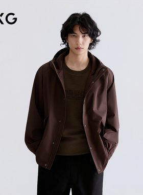 GXG男装 棕色连帽户外夹克 2026年春季G26A211004