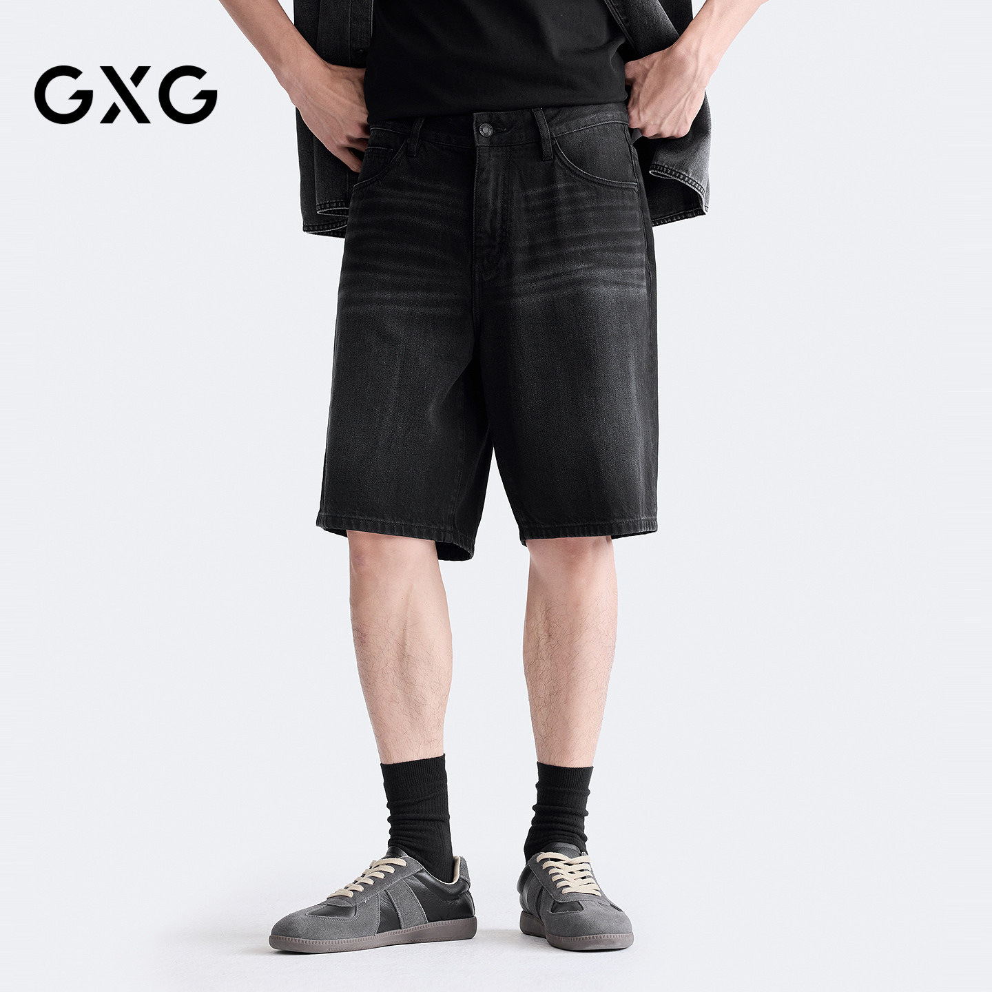GXG男装 商场同款直筒牛仔短裤 2026夏季新品G26X252007