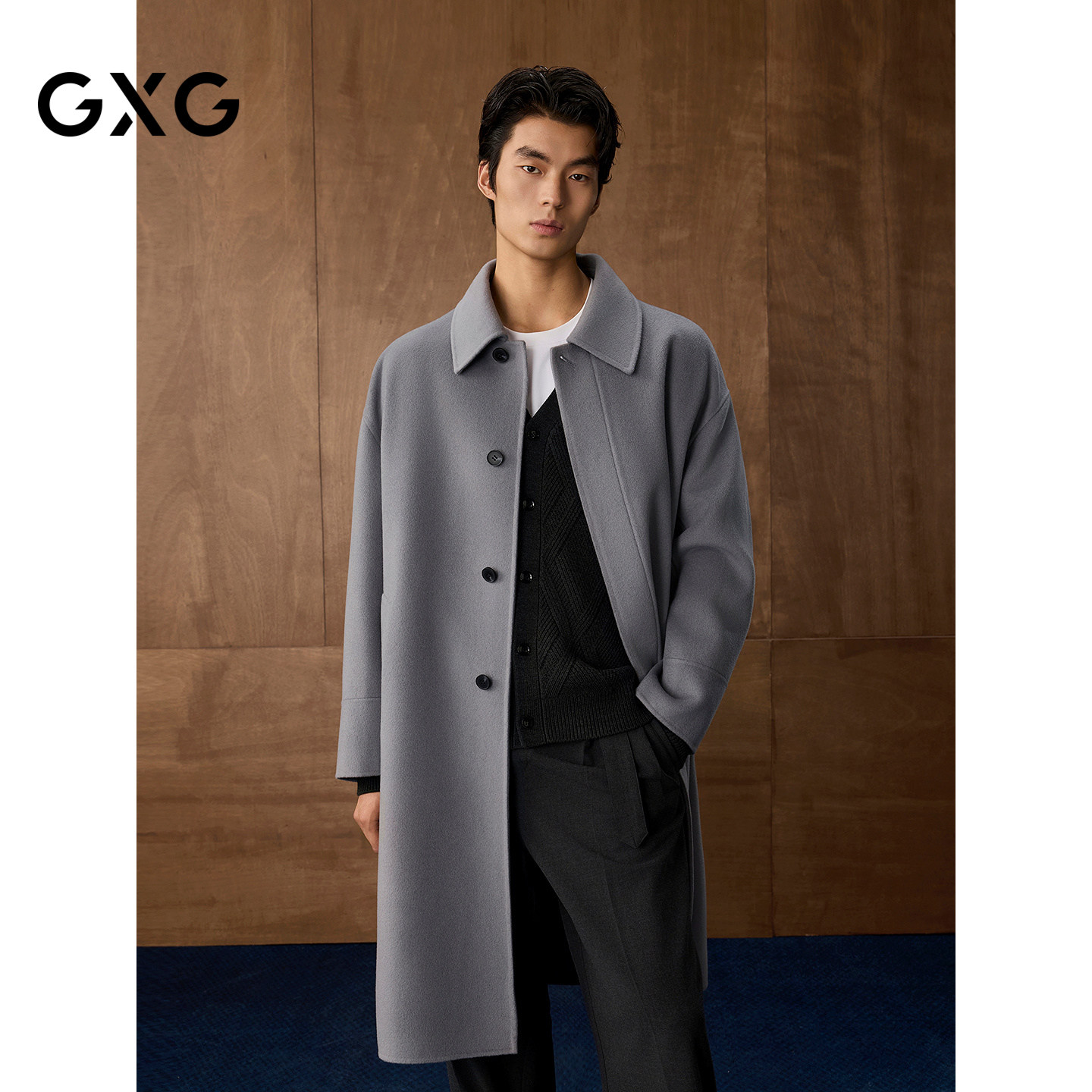 GXG男装 商场同款双面呢长款大衣 2025年冬季新品G25X264006