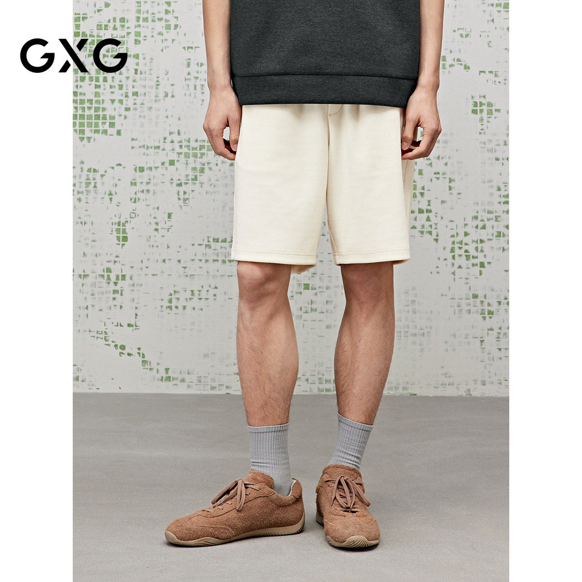 [商场同款]GXG男装 简约直筒休闲短裤男五分裤25夏新品G25X222046,男装,短裤,淘宝优惠券,粉丝福利购,淘宝优惠卷