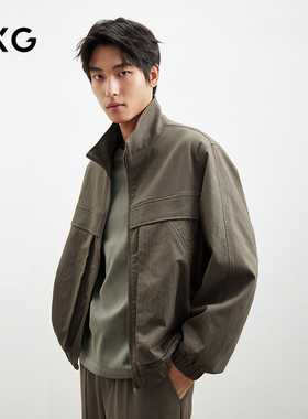 GXG男装25春季款男装休闲工装风哈灵顿夹克立领外套#G25D211022