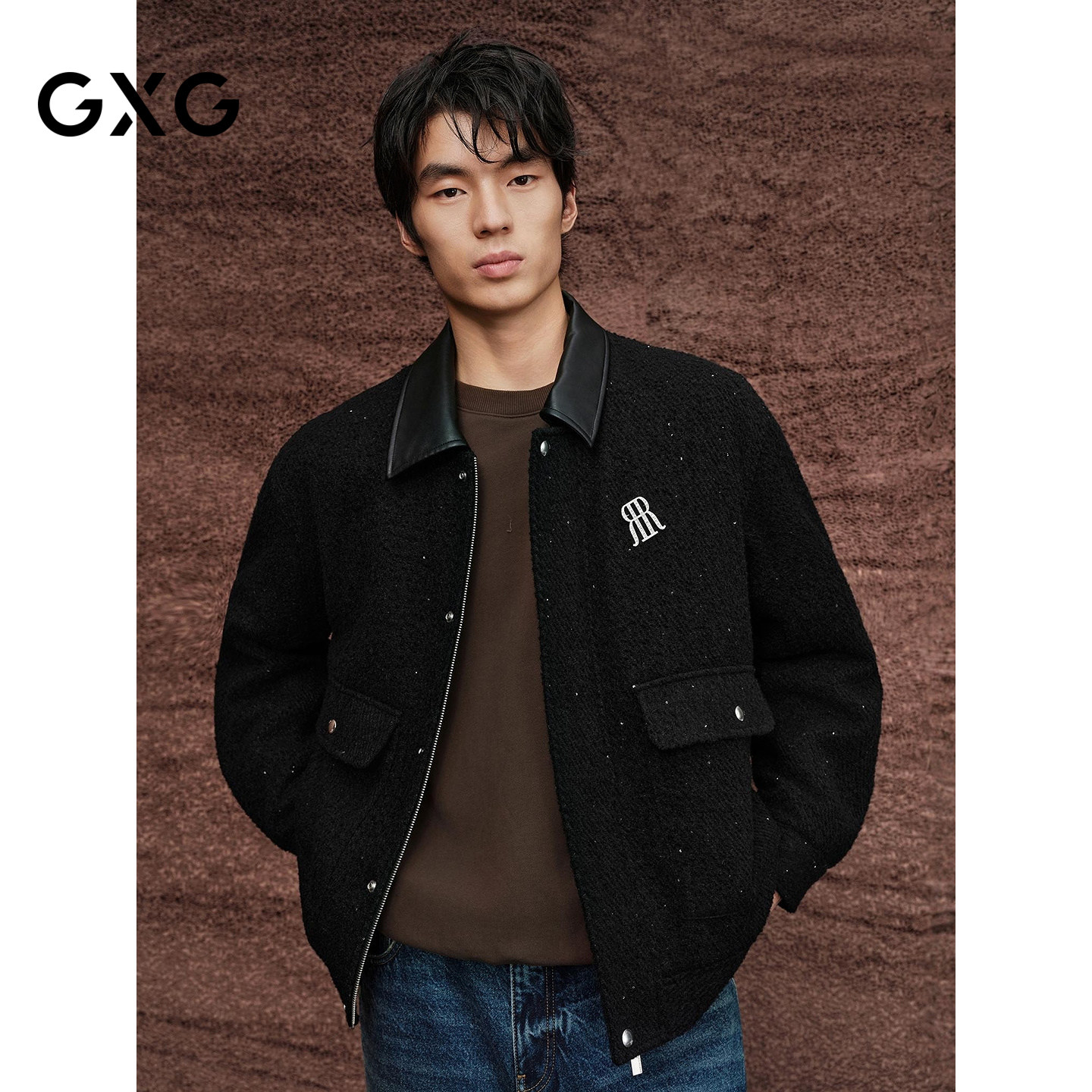 GXG男装 商场同款小香风棉服夹克外套 2025秋季新品G25X073002