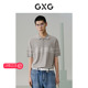 男 GXG男装 条纹字母提花polo衫 24年夏品G24X242054