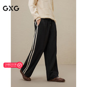 2024秋冬品GXG男士 男 休闲裤 侧边撞色时尚 刺绣直筒裤