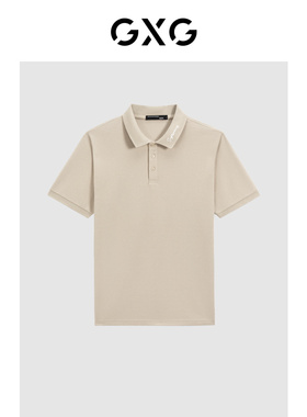 GXG男装双色休闲刺绣短袖POLO2024春季品#G24D242220