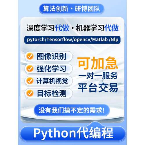 深度机器学习强化python代做程序医学图像处理代编写神经网络调试