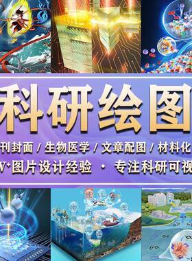 科研绘图代画SCI期刊封面建模生物医学插画示意图TOC机制通路作图