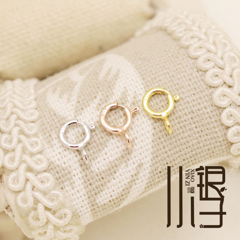 银镀金弹簧扣纯银diy纯银项链