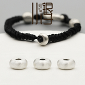 足银隔珠 3D硬银做旧光面圆形隔片扣子 S999足银DIY编绳配件材料