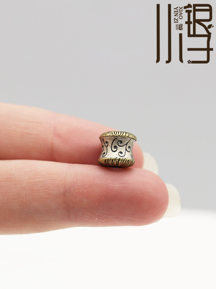분리 비즈 디스트레스드 상감 구리 후프 패턴 허리 비즈 S 장식품 DIY 브레이드 로프 비드 액세서리 및 재료