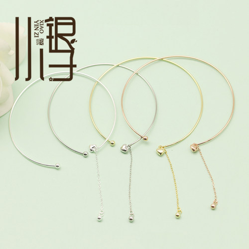 S925纯银银镀金拧螺丝可调节手圈