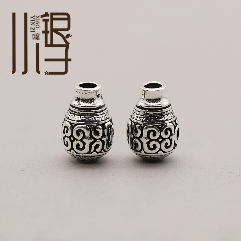 泰银隔珠 回纹如意花纹三通宝瓶珠S925纯银饰DIY男士编绳串珠配件,饰品/流行首饰/时尚饰品新,其他DIY饰品配件,淘宝优惠券,粉丝福利购,淘宝优惠卷