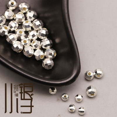 S925纯银光面镭射珠定位珠