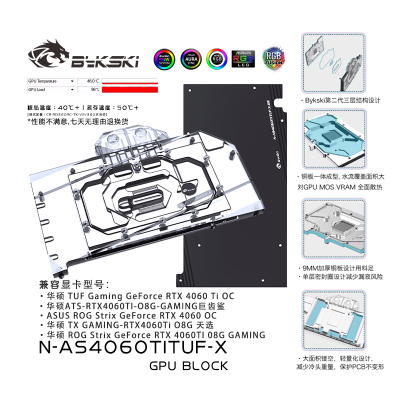水冷显卡水冷头bykski