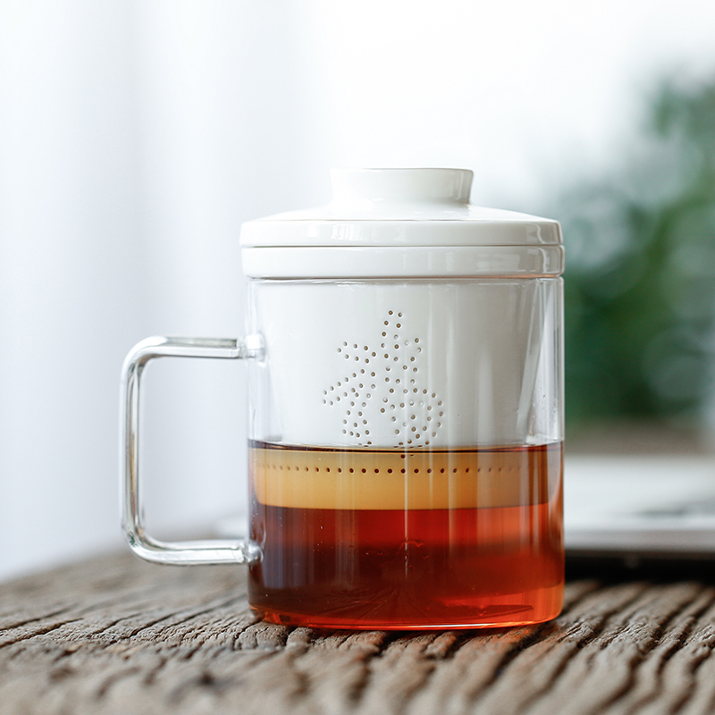 茶杯陶瓷带盖过滤办公室男女情侣水杯花茶杯茶水分离家用泡茶杯子