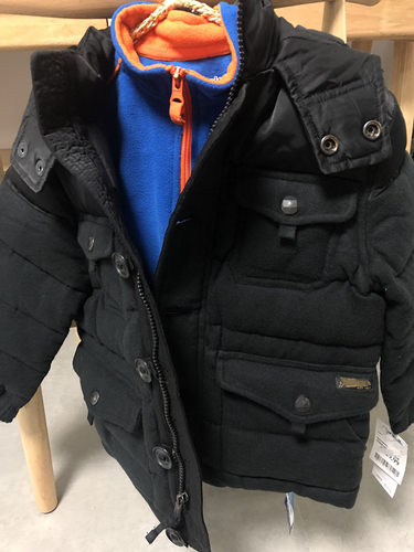 外贸加厚羽绒服拼接毛呢