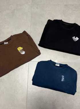 外贸M家元单  男女小中大童青少年印花抓绒卫衣  110-170