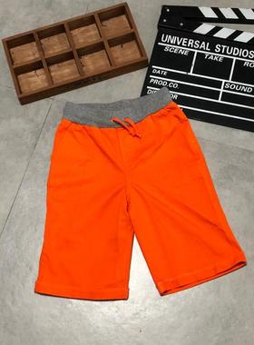 外贸RL元单　男女童中大童口袋磨破纯棉布休闲中裤五分裤130-150