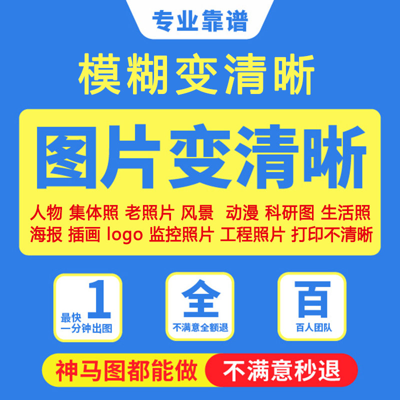 图片清晰度提升模糊照片清晰处理画质修复无损放大尺寸高清老照片
