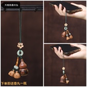 红瑰宝木雕镂空香囊手机吊坠背包葫芦挂件平安称心如意古风装 饰品