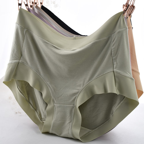 莫代尔宽边无痕边内裤女中腰