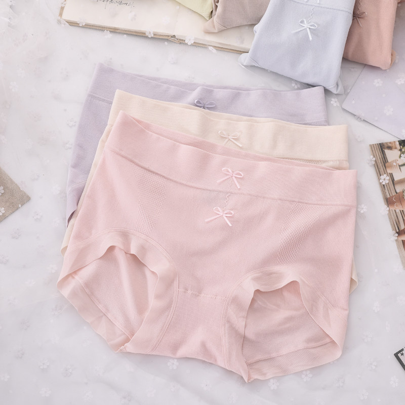无痕莫代尔中腰内裤女蝴蝶结甜美无缝宽松大码一片式三角裤衩头,女士内衣/男士内衣/家居服,女三角裤,淘宝优惠券,粉丝福利购,淘宝优惠卷