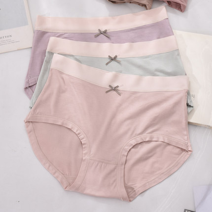 莫代尔中腰内裤女厂家直销批夏季薄无痕边发大码胖mm三角裤衩头