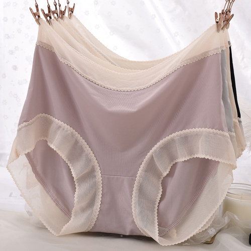 桑蚕丝大码冰丝内裤女