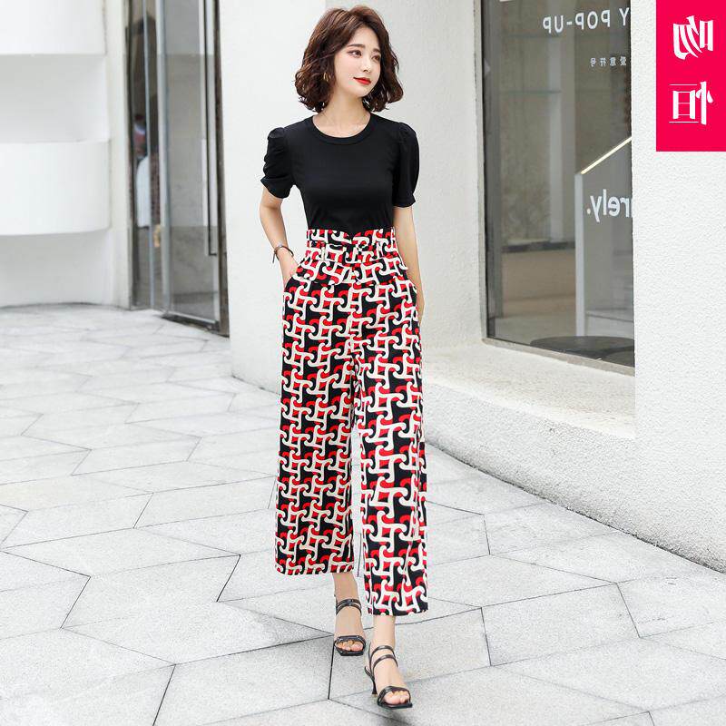 高腰垂感印花闊腿連衣褲套裝女夏2020新款女神範氣質顯瘦連體長褲在類目 女裝/女士精品, 褲子, 休閒褲中 - 來自Buy2taobao.com提供專業的淘寶代購服務