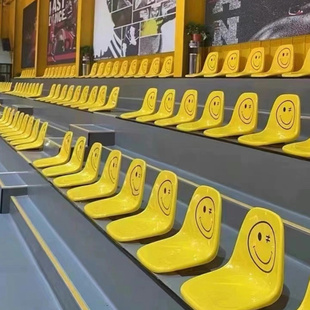 塑料椅面店铺台阶坐台商场店铺美陈椅子户外排椅看台椅磨砂款凳面