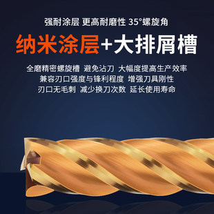 60度整体合金涂层2刃钨钢键槽铣刀4.054.1 4.2 4.35 4.5 4.75 4.9
