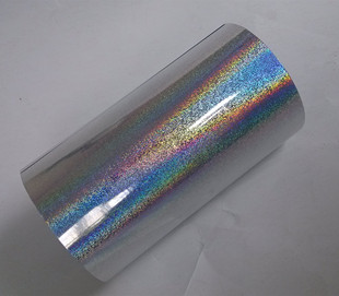 烫金纸电化铝过塑银细沙镭射烫纸盒标签烫塑制品16cm B01 120m