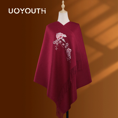 独特漂亮红色外搭披肩女婚宴妈妈