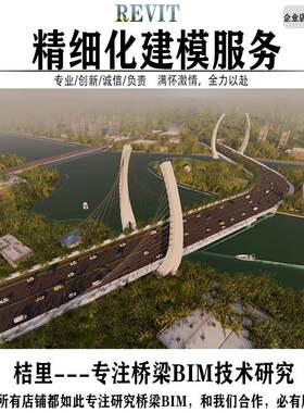 revit桥梁精细化建模参数隧道三维族模型工艺流程动画漫游渲染BIM