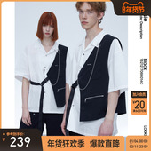 bosie2025年夏季 男情侣拼接马甲设计感潮酷白衬衣潮 衬衫 新款 短袖